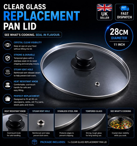 28cm clear glass replacement - 28cm,