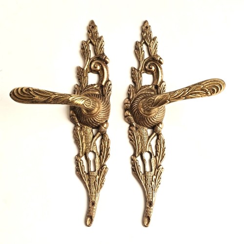 Brass door handle - brass, set