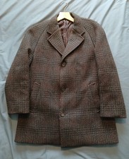 Dunn & Co. Crombie Overcoat Size XL Vintage Tweed Wool