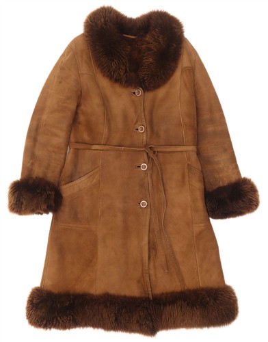 Vintage womens shearling coat - shearling,