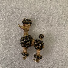 Vtg Antique gold Poodle Brooch