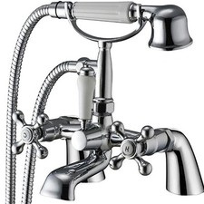 VICTORIAN TRADITIONAL BATHROOM TUB SHOWER MIXER TAP SHOWER LEVER HANDLE CHROME