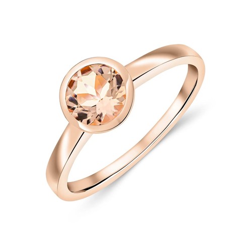 9ct rose gold round morganite - gold,