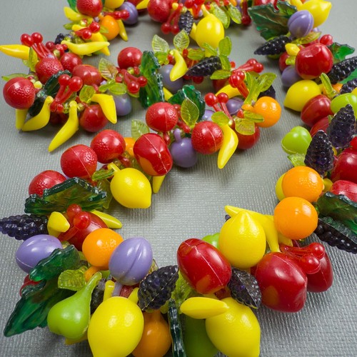 Vintage fruit necklace plastic - vintage,