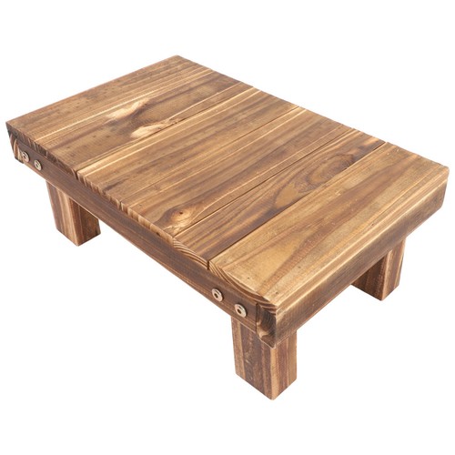 Rustic wooden plant bench - rustic,