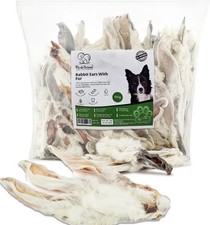 Rabbit Ears with Fur Hair for Dogs 100% Natural Pet Treats Chews for Dogs