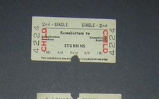BR Rail Ticket - Ramsbottom to Stubbins - 2nd single - 