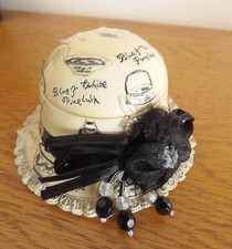 Rare Vintage Regency Fine Arts Ladies Bonnet Trinket Box