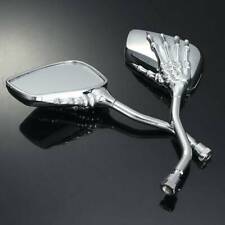 CHROME SKULL HAND MOTORCYCLE MIRRORS FOR CRUISER BOBBER CHOPPER HONDA SUZUKI
