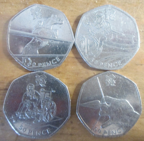 50p coins 2012 olympic - x,