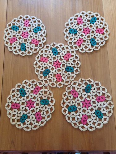Retro beaded wooden table - 5,