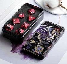 Matt Red DNDND Metal Dice 7