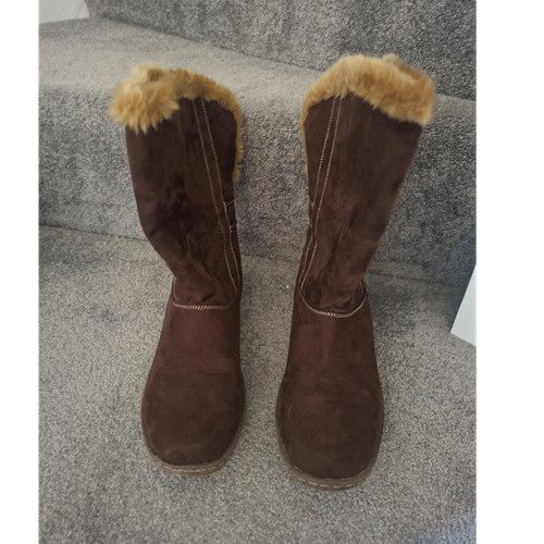 Pixie brown suede faux - , fur