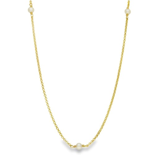 Ladies 9ct yellow - yellow, pearl