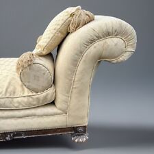 Victorian Chaise Longue –  Ornately Carved, Ball & Claw Feet