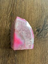 Pink Crystal Bookend Agate Made In Brazil Stone Book End Home Decor