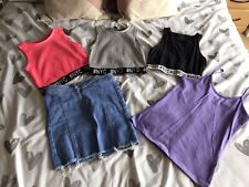 Girls Age 9-10 Years Denim Skirt And 4 Tops New Look/Tesco/Primark 