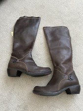 Ladies Womens Fly London Brown leather Knee High Boots shoes size 3 EU 36 New