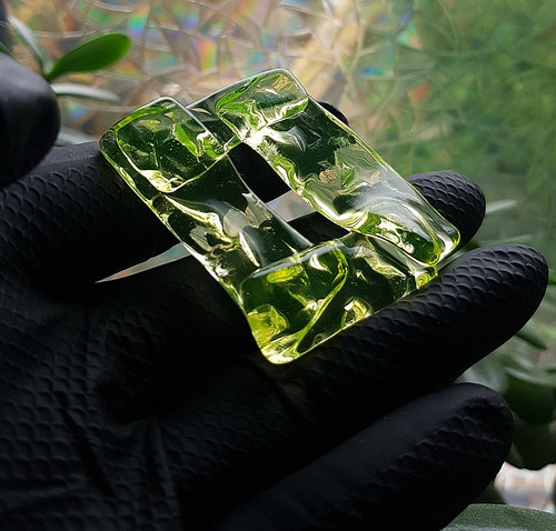 One handmade uranium glass - one,