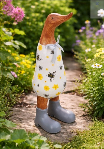 Wooden duck with bee design - bee,