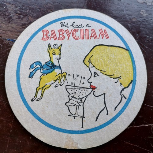 Babycham beer mat showerings - babycham,