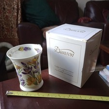 DUNOON FINE BONE CHINA CROCUS FLOWER OF THE MONTH MUG IN BOX. 10cm Tall.