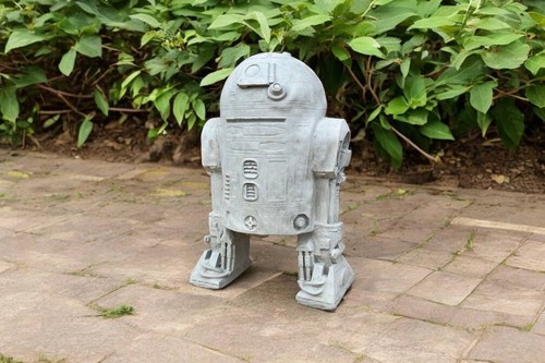Robot concrete garden statue - robot,