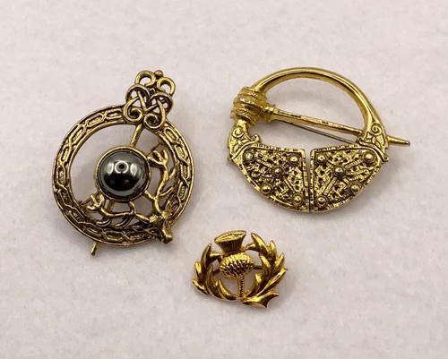 Celtic scottish brooch stag - brooch, x3