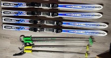 2 pairs Volkl Carver Powershell S15 skis with Salomon Syncho Center bindings