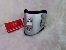 Posture Collar Silver Faux Leather, Neck Restraint, BDSM, Cuffs, Choker, SM