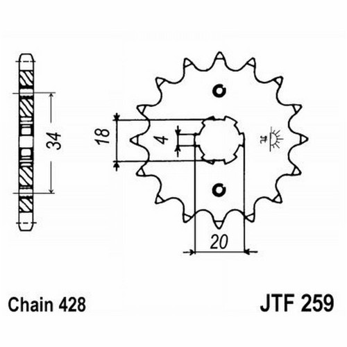 Sprocket 259 z15 derbi 125 - 259,