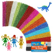 240-480pk Glitter Pipe Cleaners for Craft 15cm Chenille Craft Stems Arts Crafts