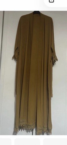 Mustard open abaya - mustard, /
