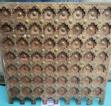 Antique Decor Handmade Wooden And Brass Heavy Wall Panel.