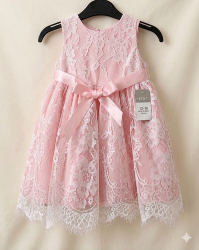 Next girls pink floral lace - next,