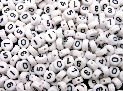 100 acrylic beads number - acrylic,