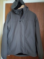 Bench Mens Hooded Soft Shell Full-zip Jacket Size XL, Grey Colour