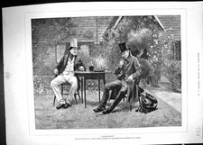 Antique Old Print 1889 Corked Wine Bottle Men House Garden Table Dendy Sadler