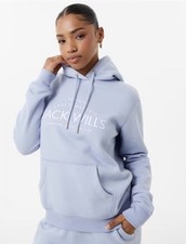 Jack Wills Hunston Graphic Hoodie Ladies Soft Blue Size 4 XXXS #REF70