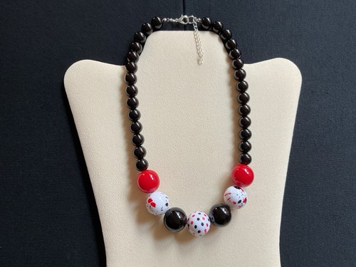 Chunky red black - and, white
