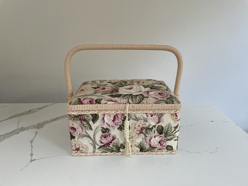 Vintage floral sewing box - vintage,