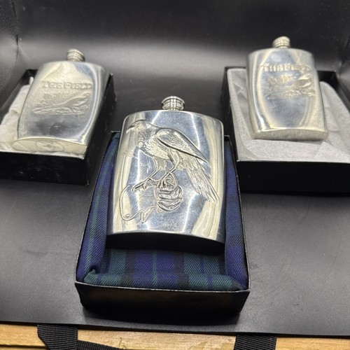 Vintage pewter hip flasks 2 - hip,