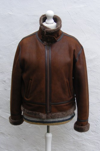 Vtg brown sheepskin leather