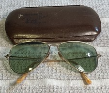 Ray-Ban Bausch & Lomb WW2 Era Pilot Aviator Sunglasses 52mm 1/10 12K GF w/case