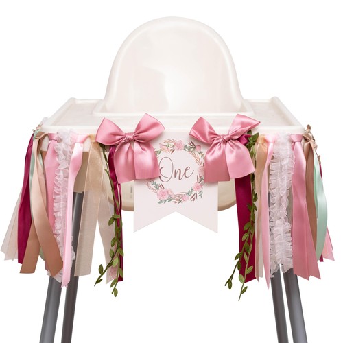 Floral highchair banner - floral,