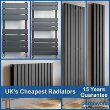 Anthracite Flat Panel Bathroom Designer Radiator Towel Rail Central Heating UK