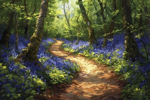 Bluebell woodland forest - bluebell,