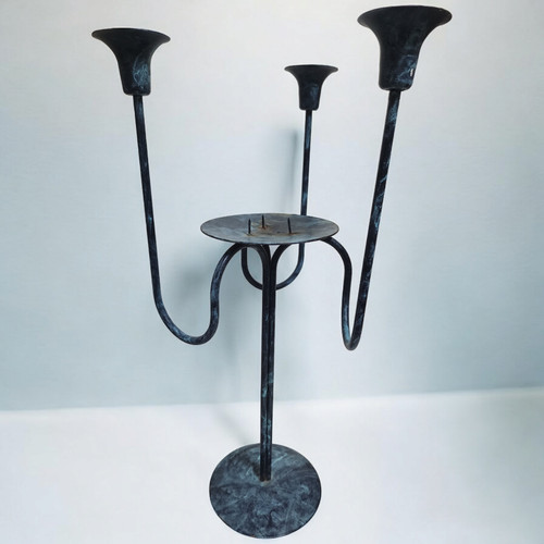 Vintage iron candelabra - iron, arm