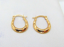 9ct gold bamboo earrings - gold,