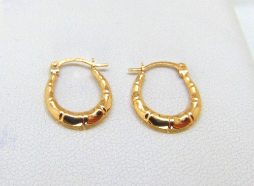 9ct gold bamboo earrings - 9ct,